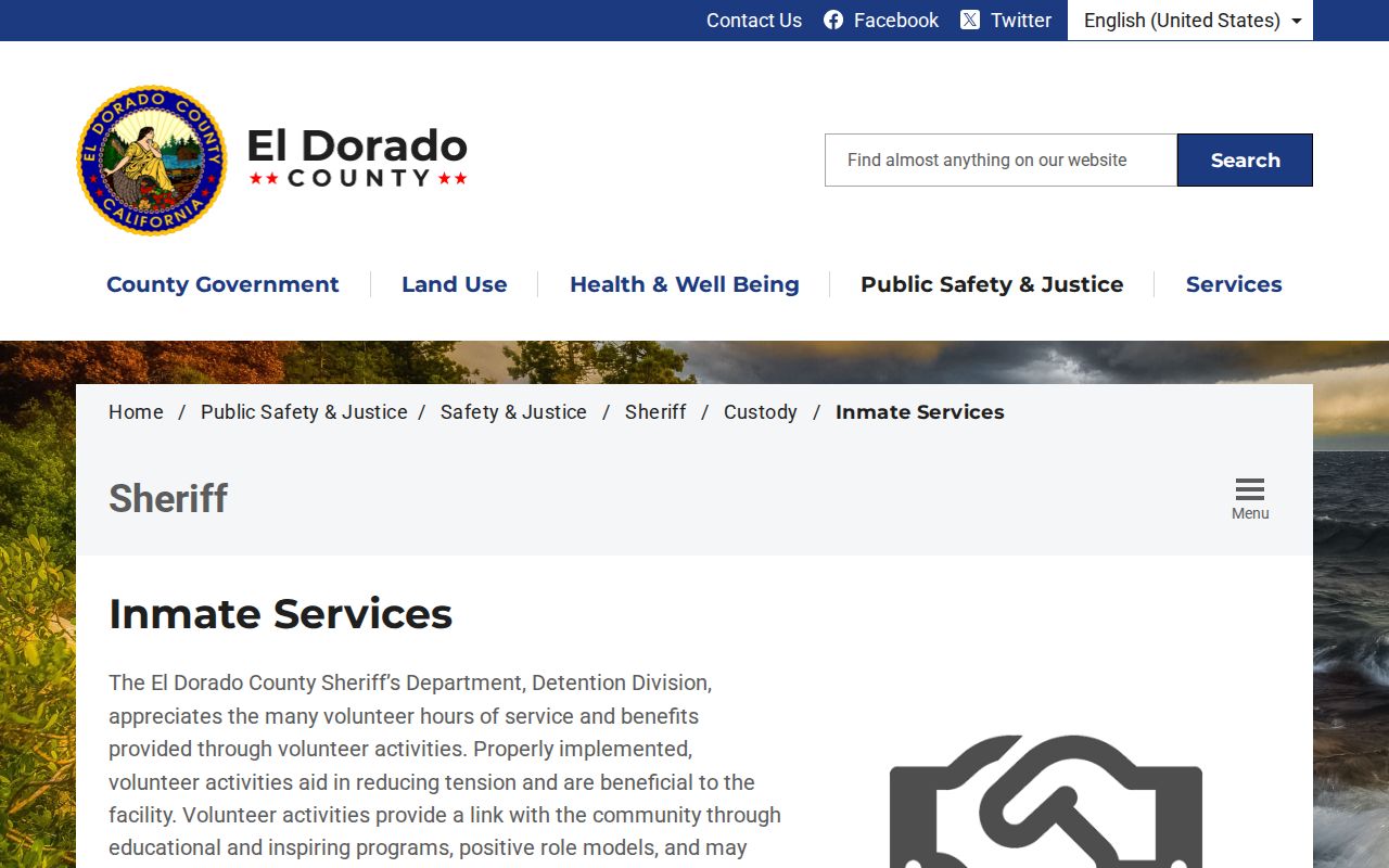 El Dorado County Placerville Jail inmate services and release support information